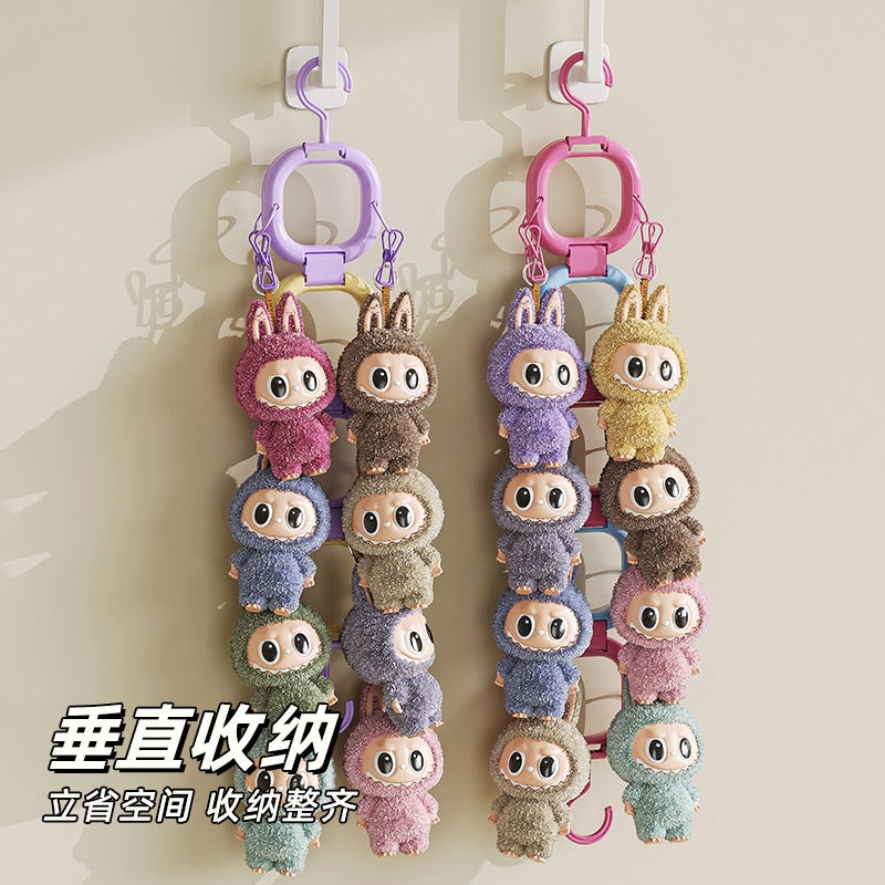 Labubu Plush Doll Storage Wall Hook – 6-Layer Plastic Display Stand for Bedroom - Image 5
